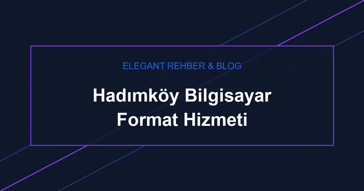 Hadımköy Bilgisayar Format Hizmeti