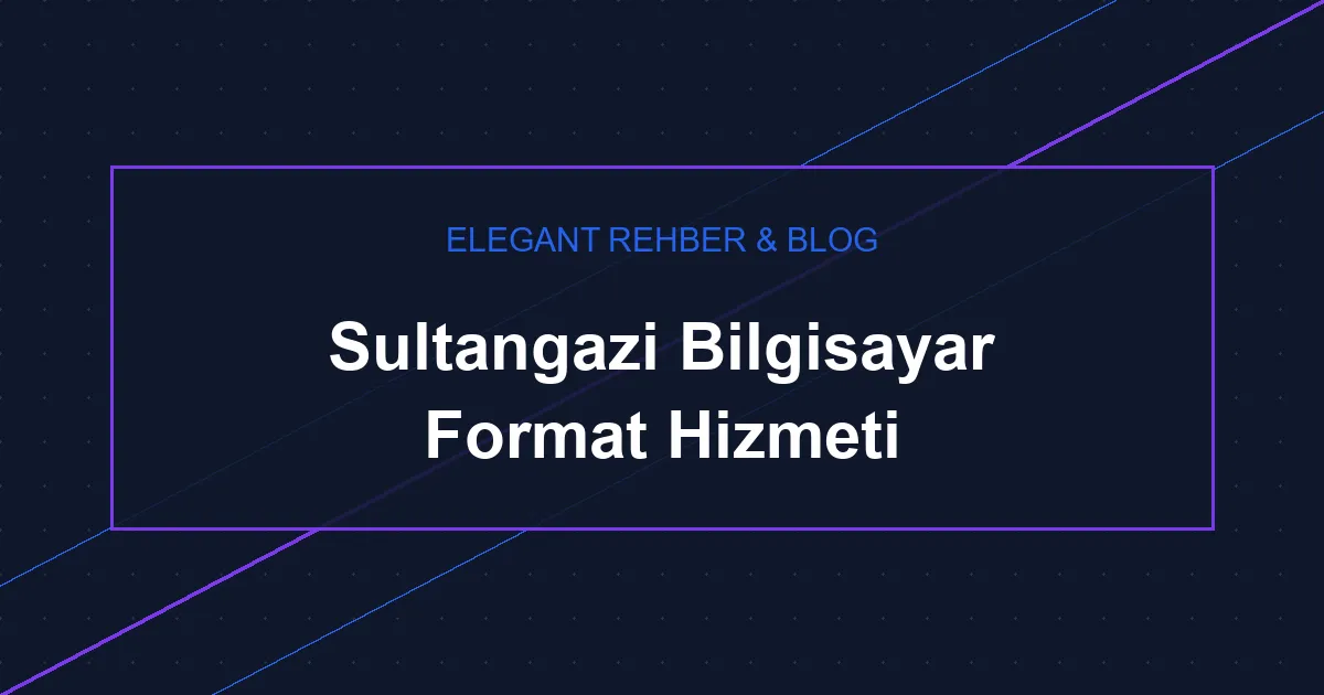 Sultangazi Bilgisayar Format Hizmeti