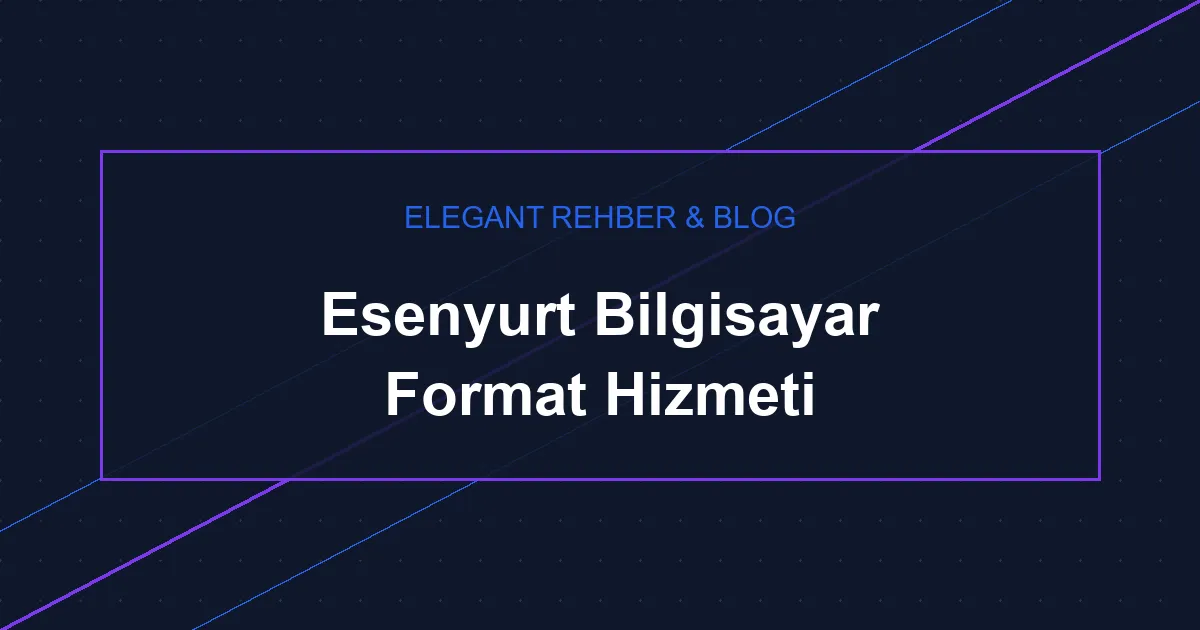 Esenyurt Bilgisayar Format Hizmeti